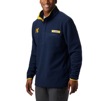 Pánské Bundy Columbia Collegiate PFG Harborside Fleece - Michigan Tmavě Blankyt BEHYFO106